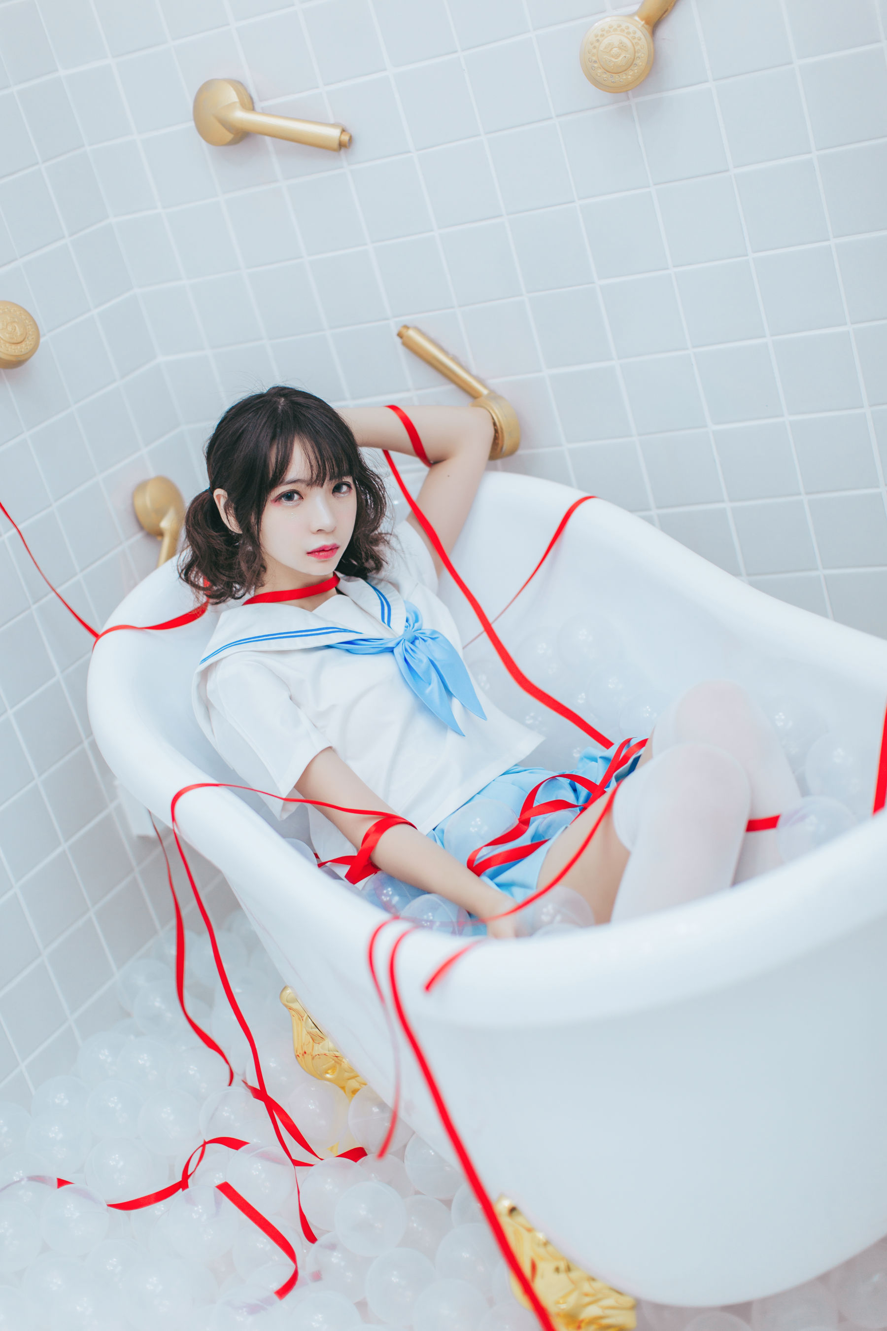 [Cosplay写真] 疯猫ss - 浴室JK