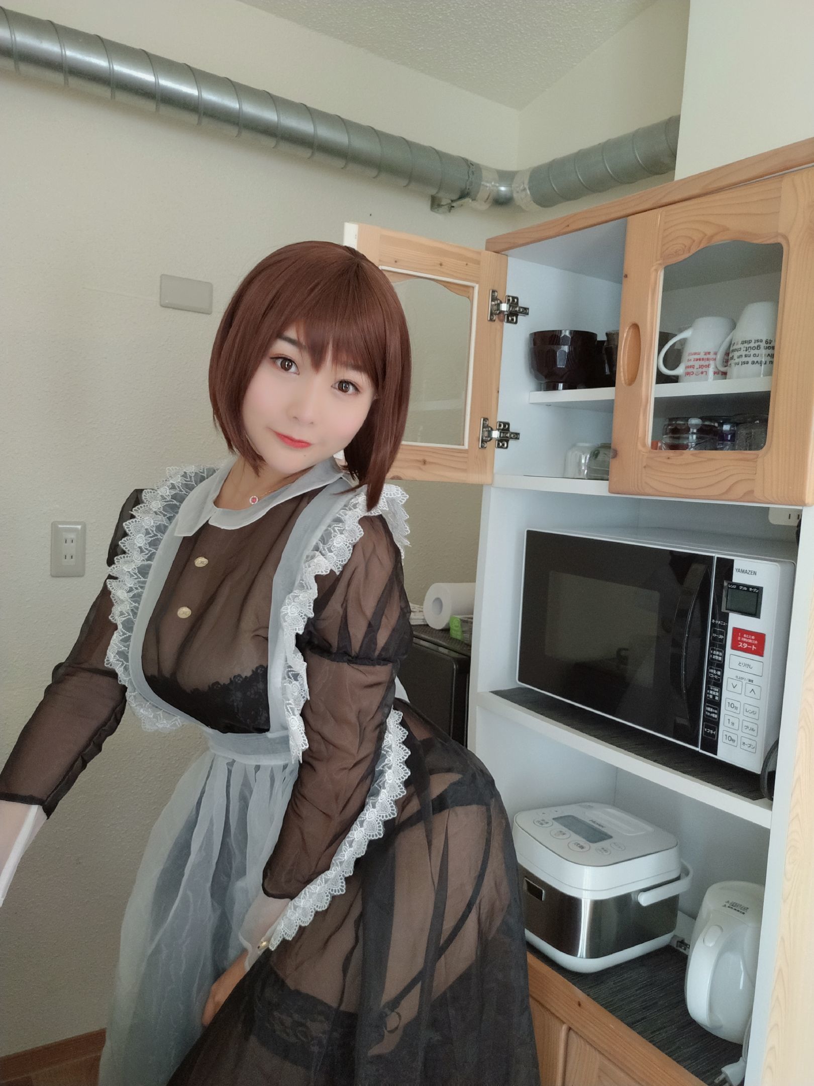 性感Coser三刀刀Miido 透明女仆