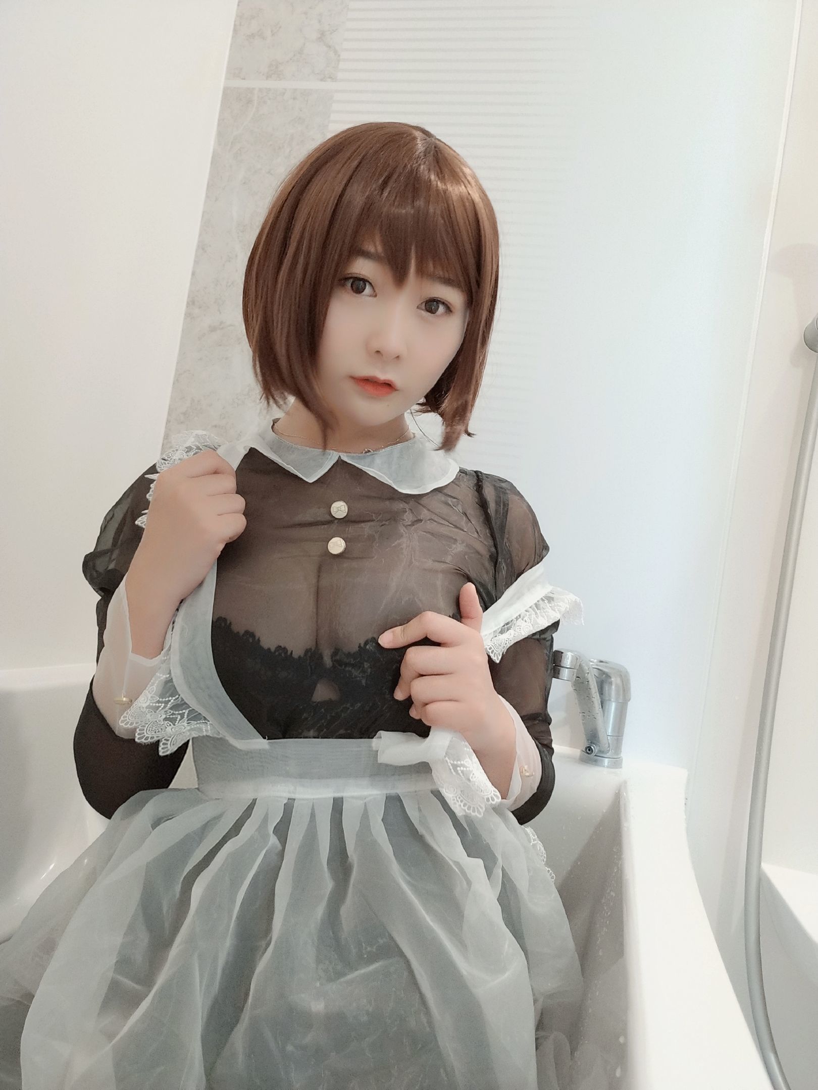 性感Coser三刀刀Miido 透明女仆