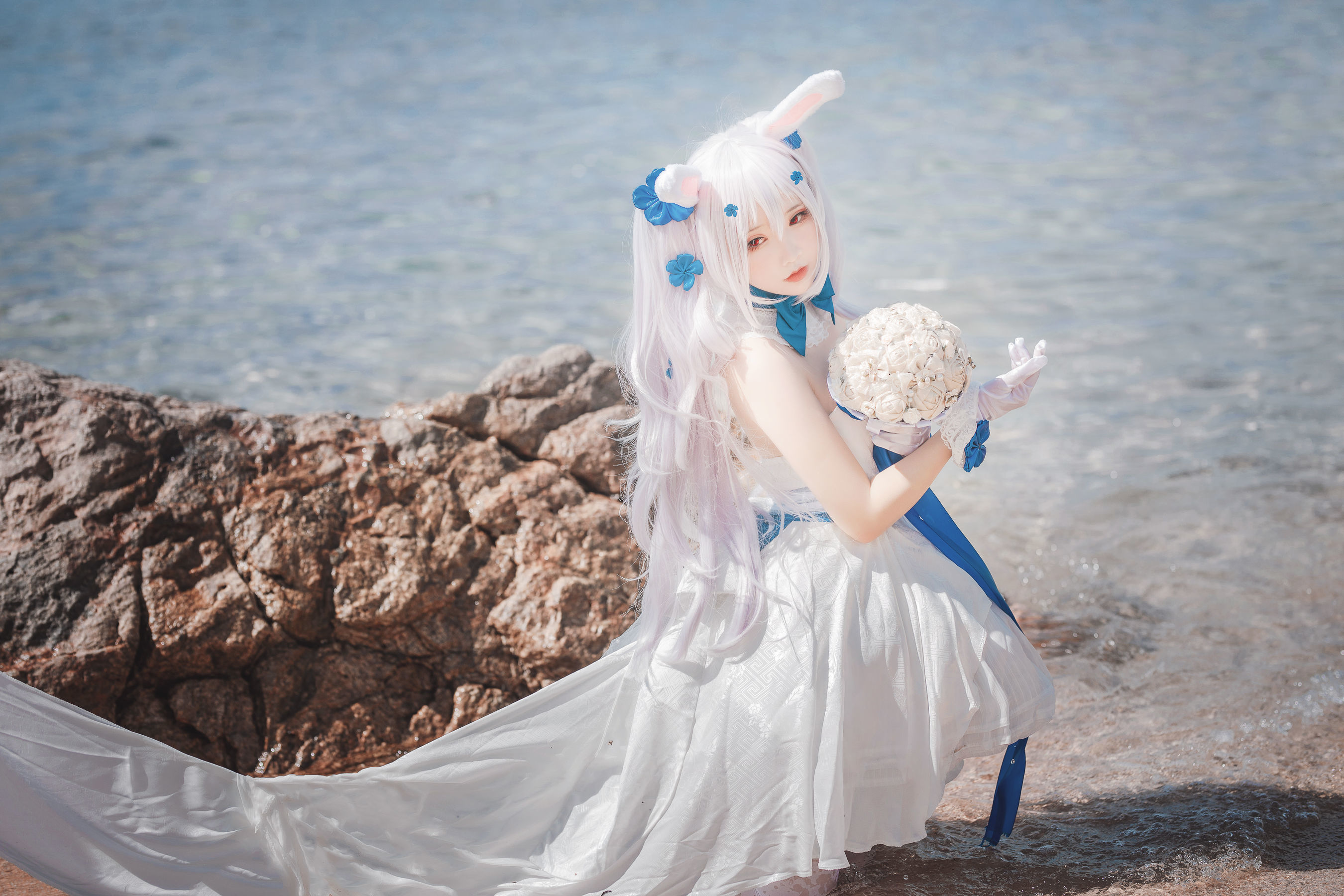 [网红COSER] 可爱人气Coser面饼仙儿 - 拉菲婚纱