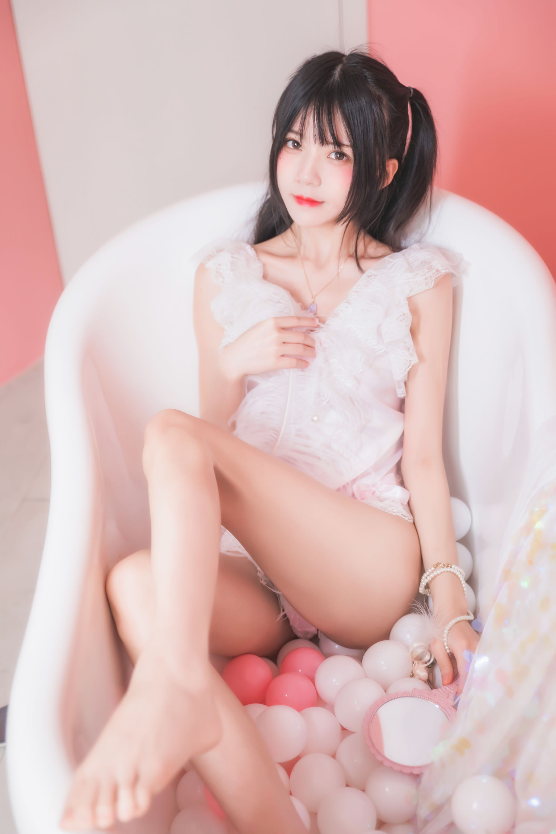桜桃喵 冬眠系列 粉色浴缸
