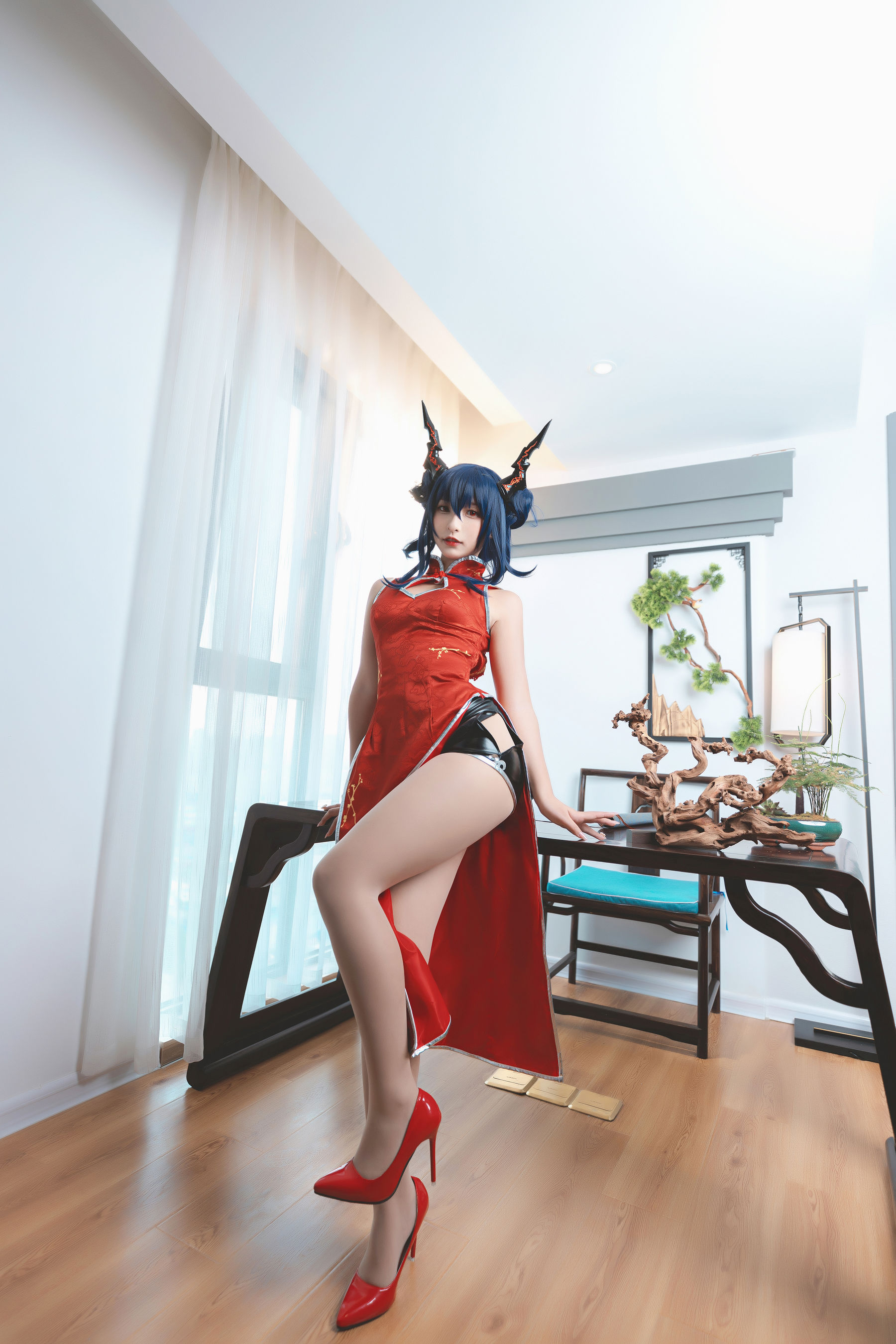 [Cosplay写真] 萝莉神楽坂真冬 - 旗袍魔女