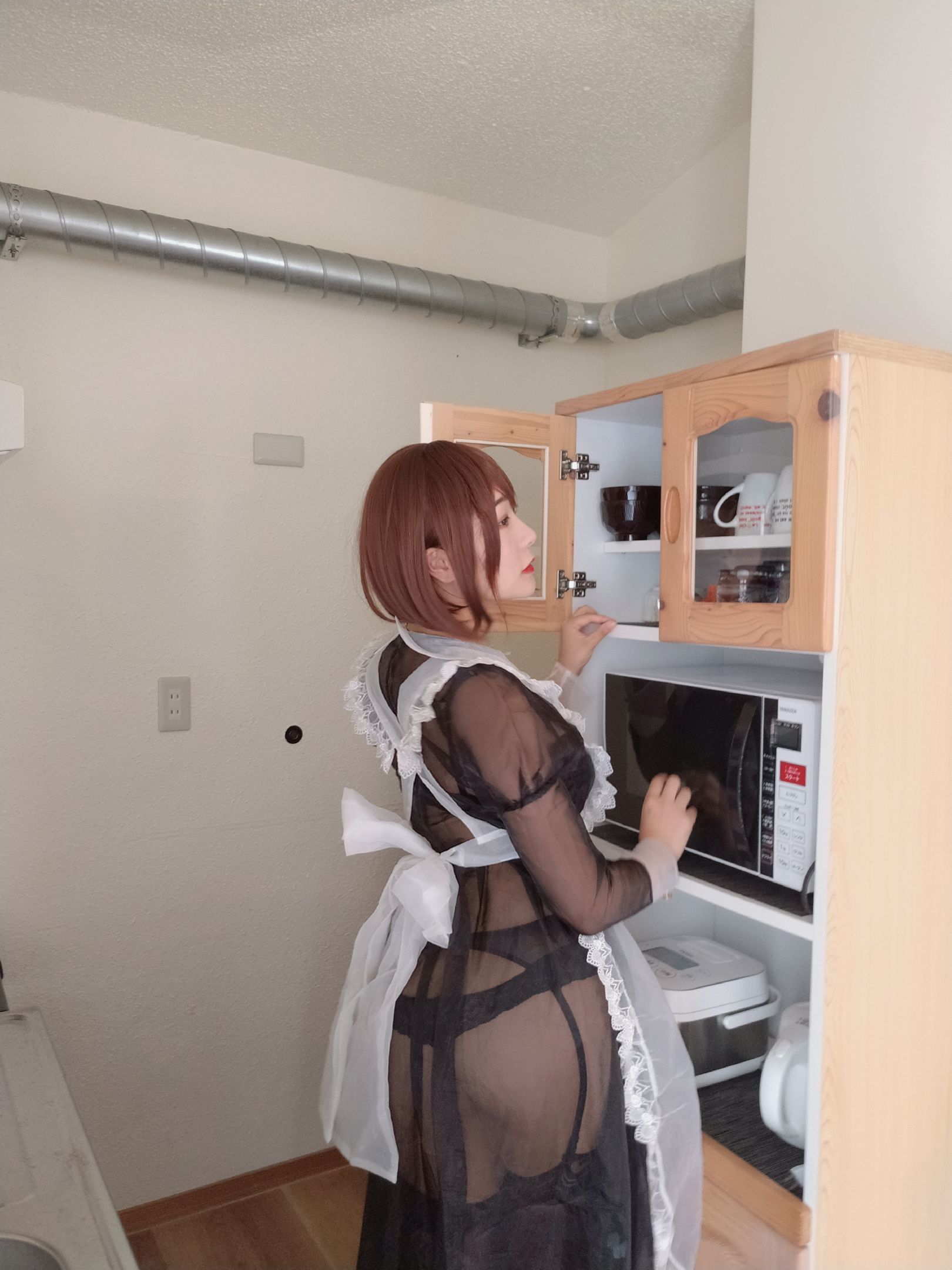 性感Coser三刀刀Miido 透明女仆
