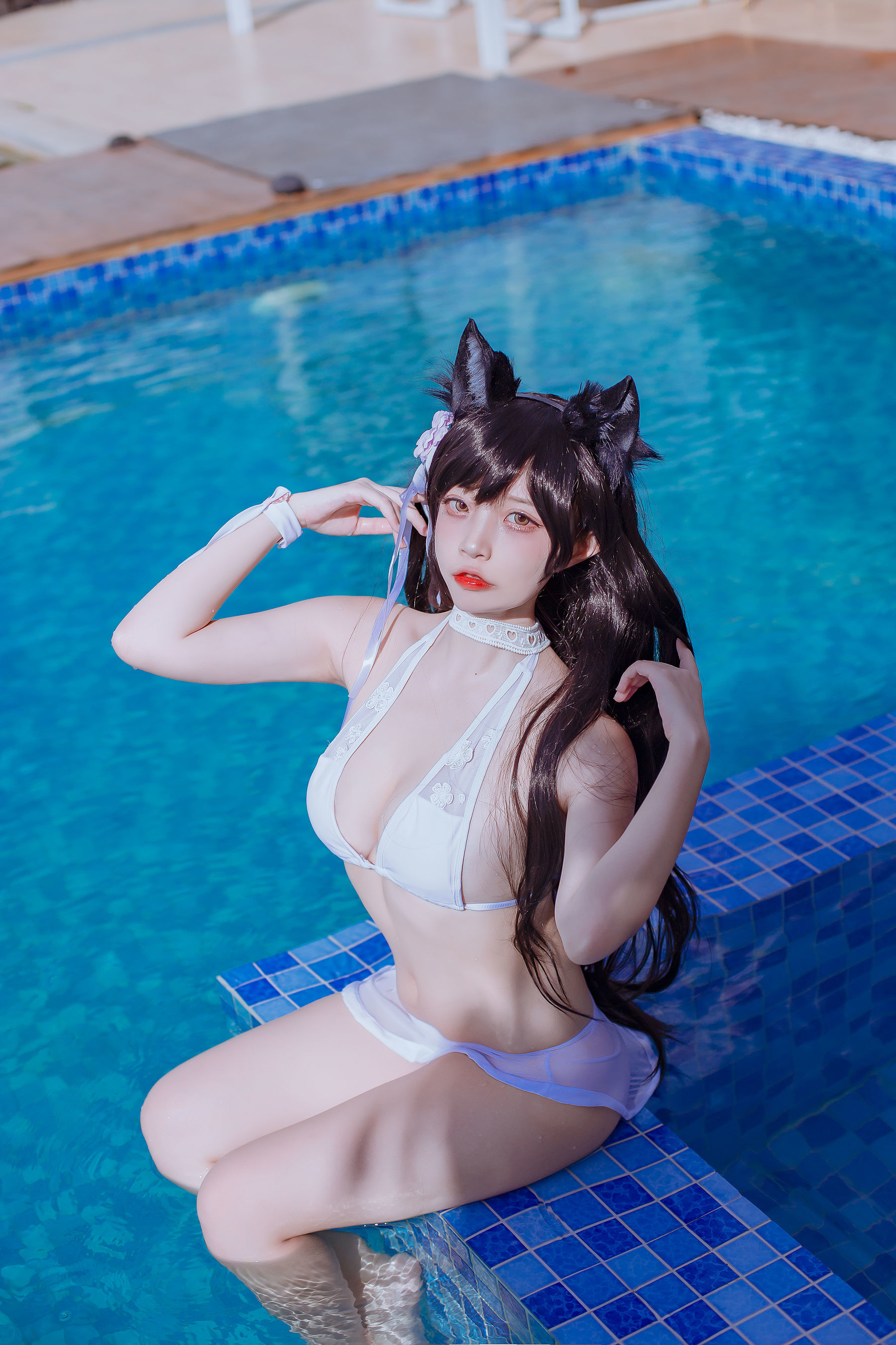 [网红COSER] 人气Coser二佐Nisa - 犬之眷之碧蓝爱宕 泳装