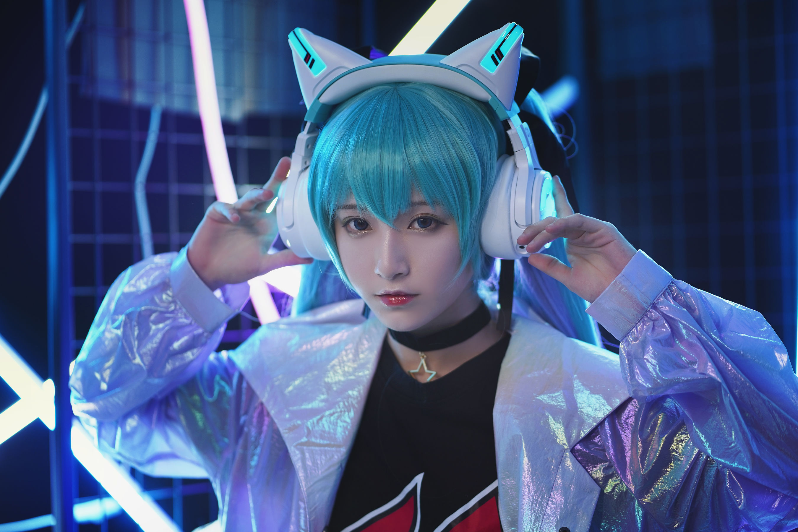 [Cosplay写真] 动漫博主铁板烧鬼舞w - 妖舞耳机miku