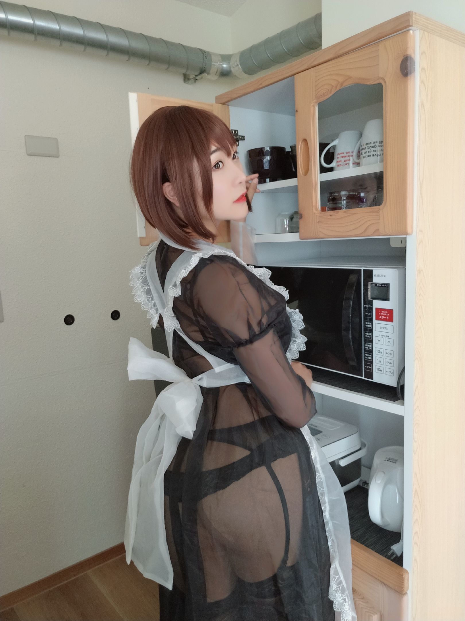 性感Coser三刀刀Miido 透明女仆