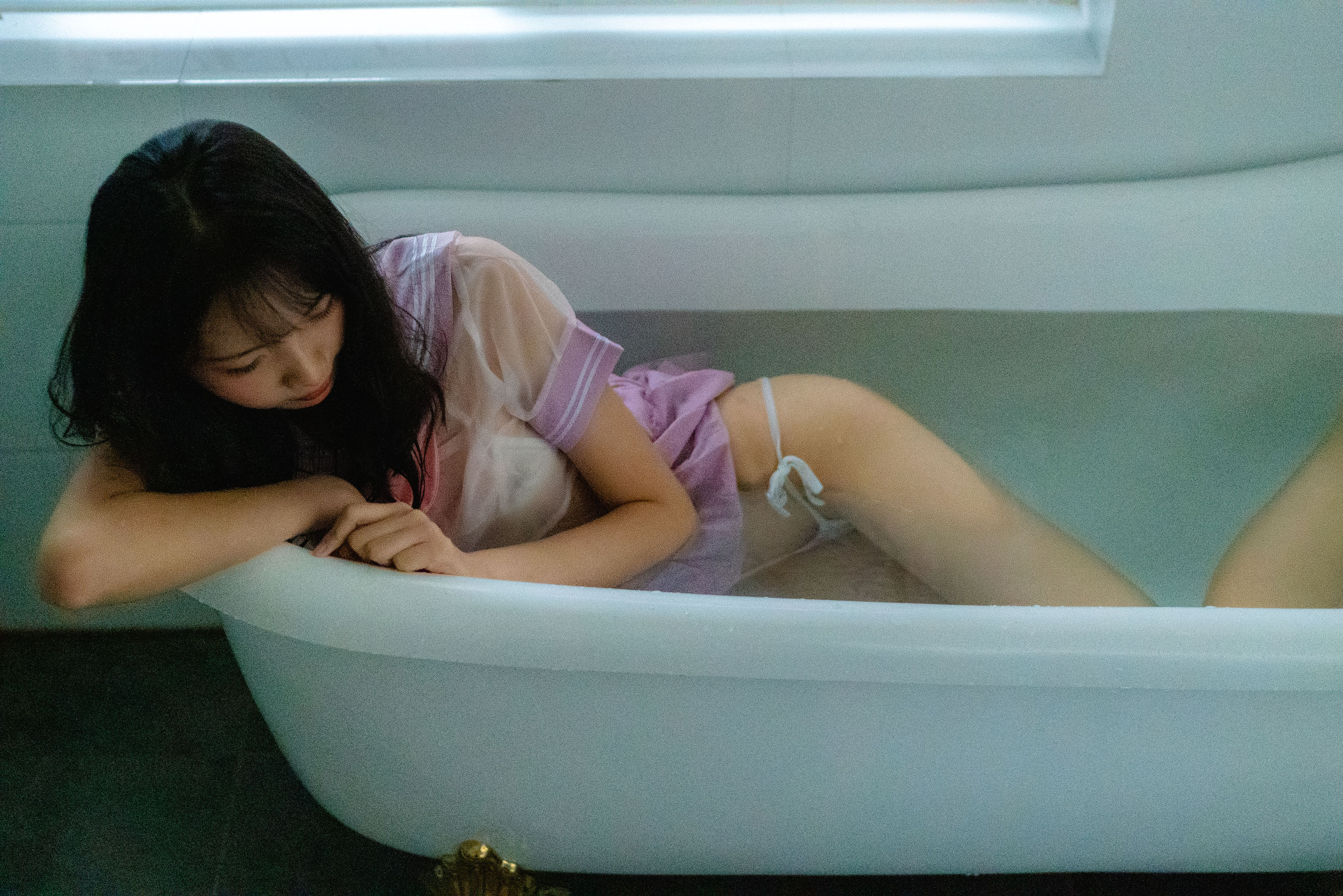清纯妹子西瓜 私房浴缸