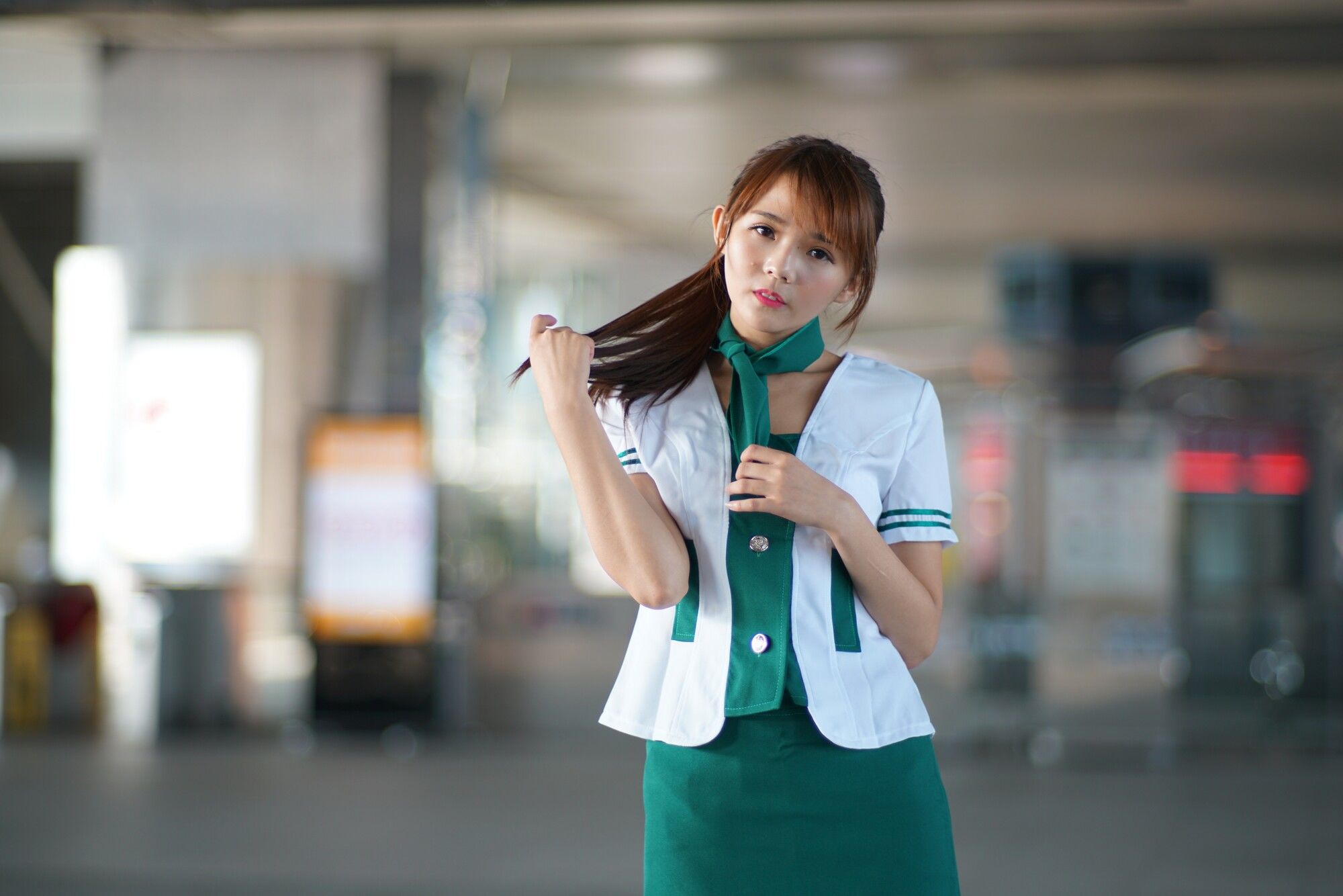 [台湾女神] 苏郁媛《烏日高鐵～空姐制服》 