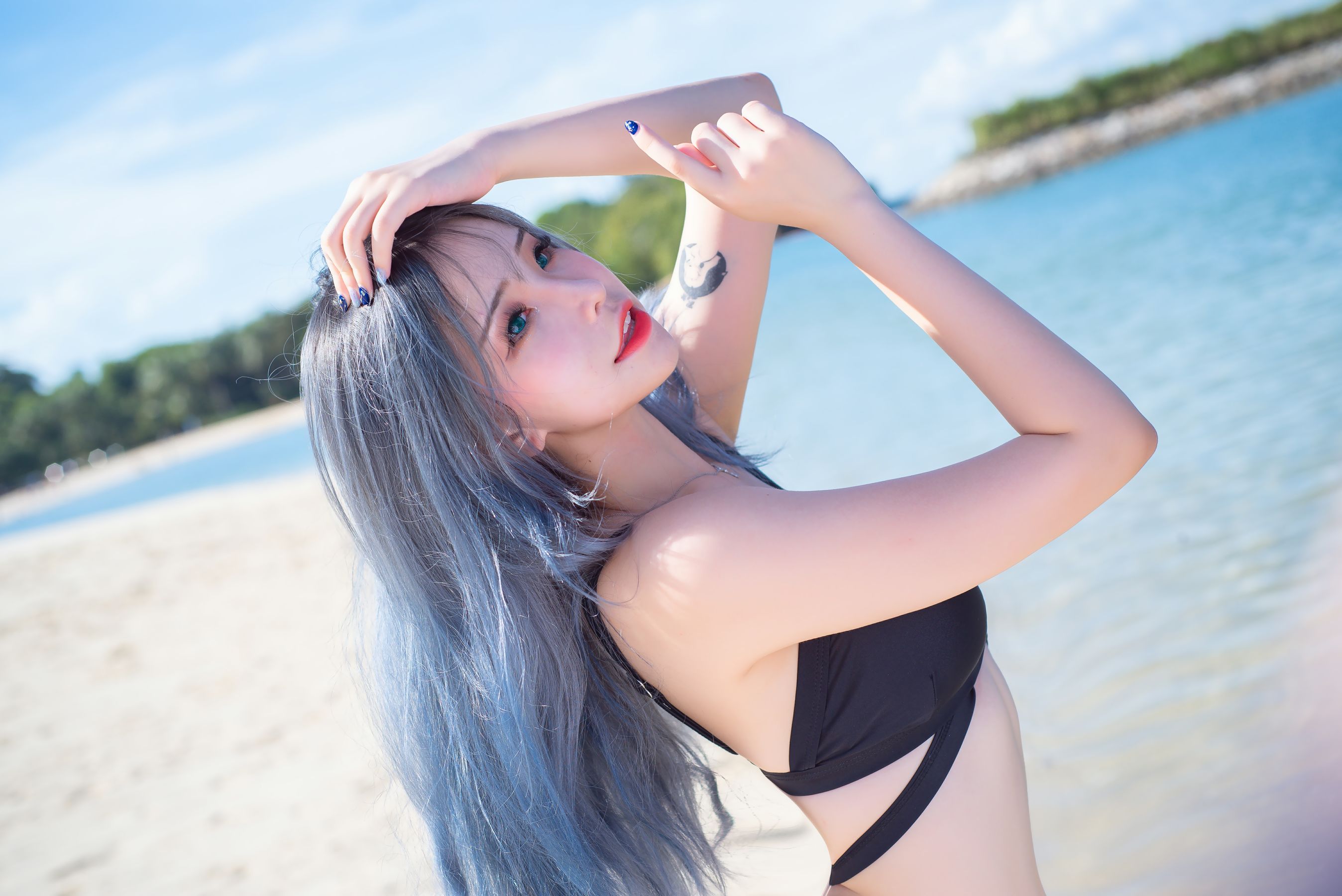 [网红COSER写真] 花リリ(Plant Lily) - Beach lily