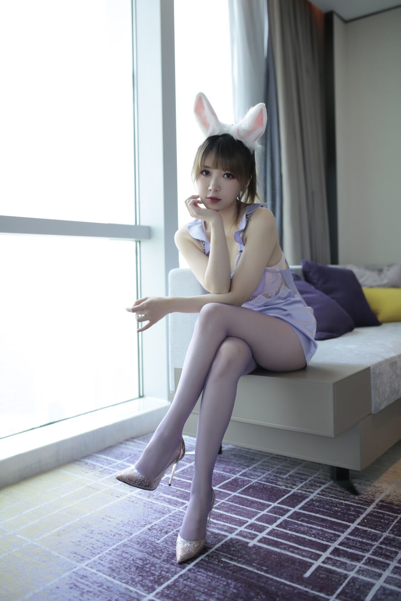 [福利COS] 斗鱼主播小女巫露娜 - 粉紫兔兔