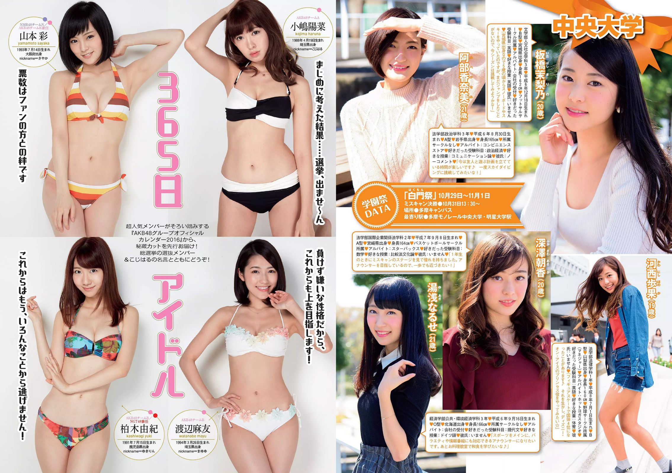 深田恭子 鈴木ふみ奈 深川麻衣 都丸紗也華 護あさな [Weekly Playboy] 2015年No.45 写真杂志