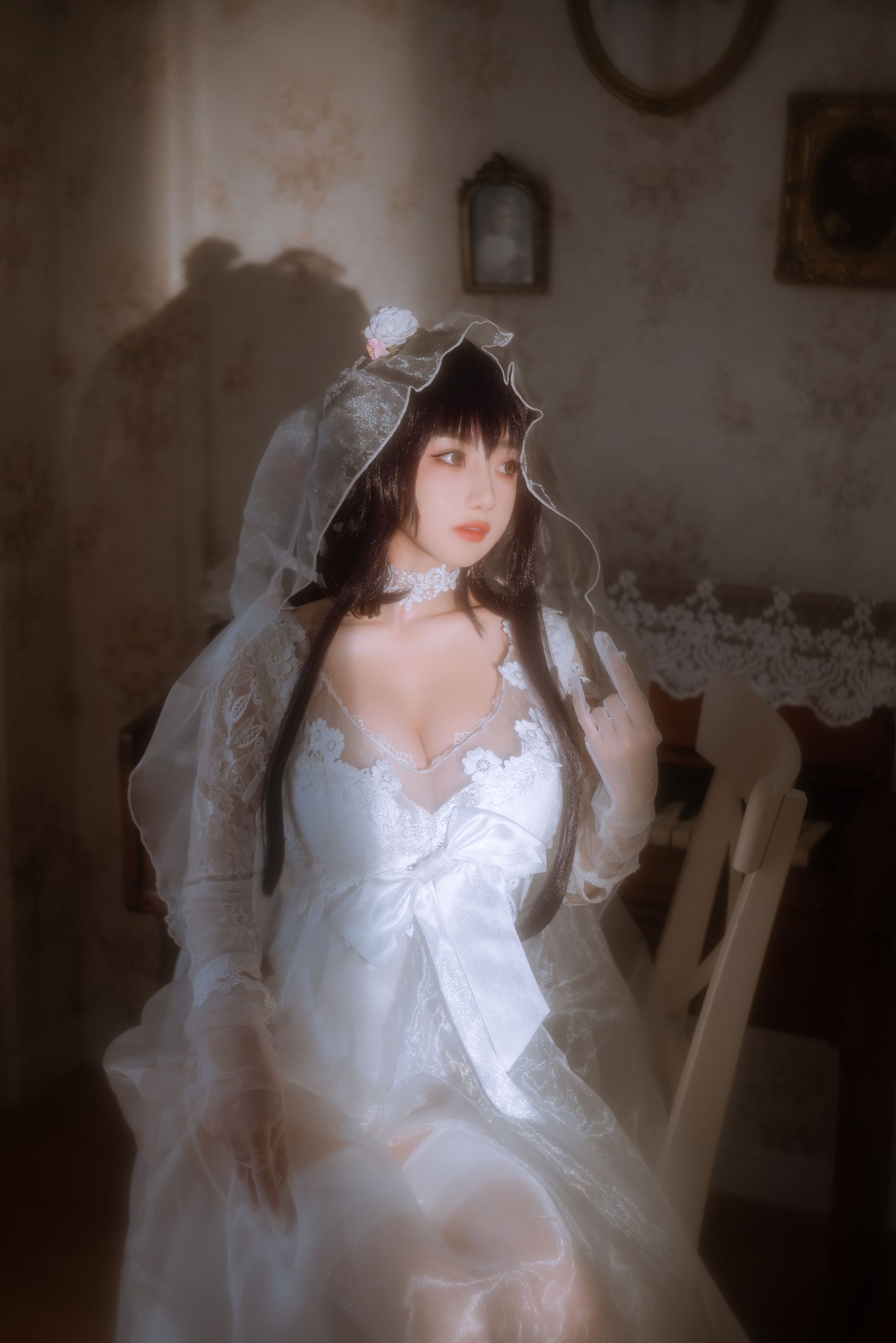 [福利COS] 白嫩美少女鬼畜瑶 - 婚纱