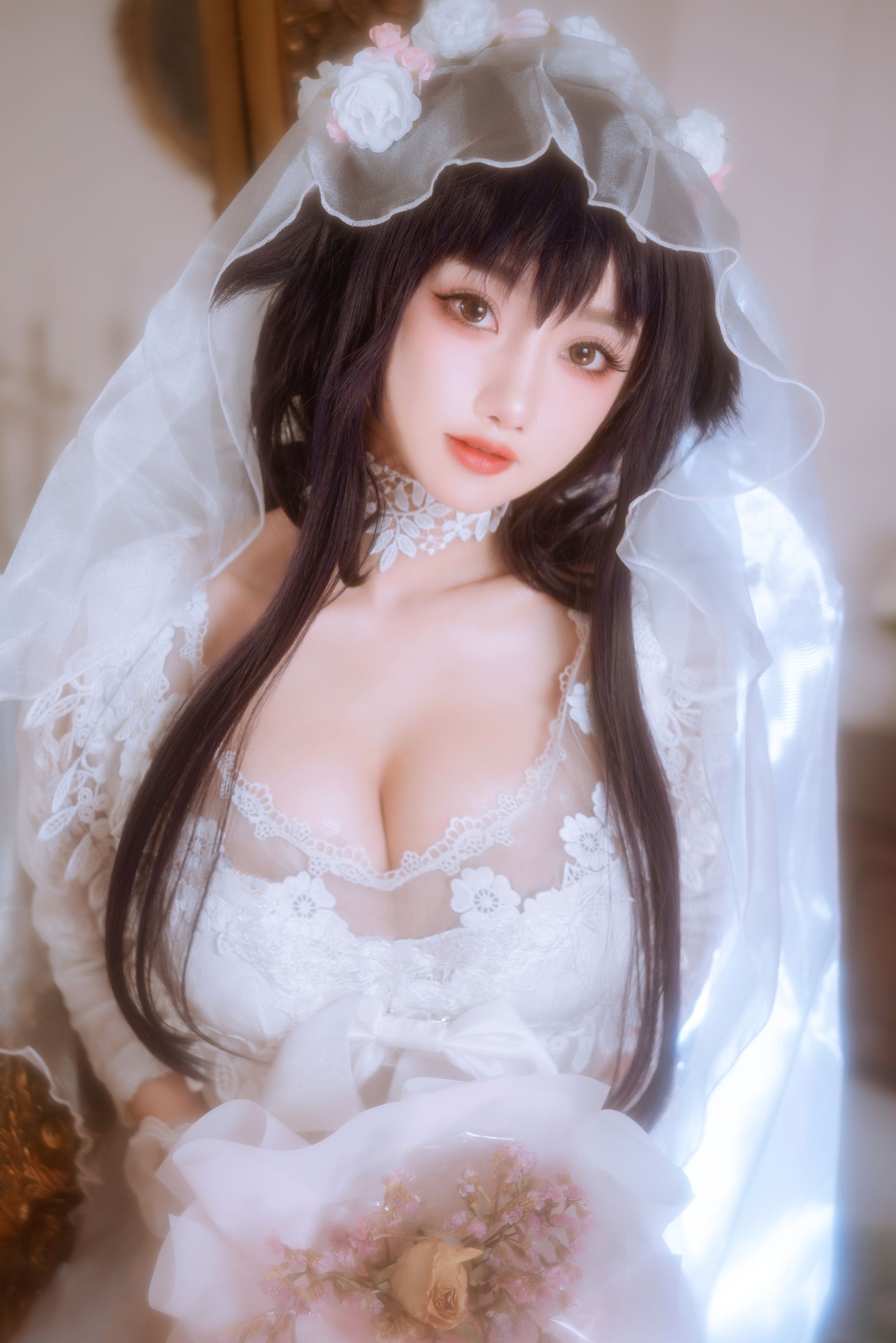 [福利COS] 白嫩美少女鬼畜瑶 - 婚纱