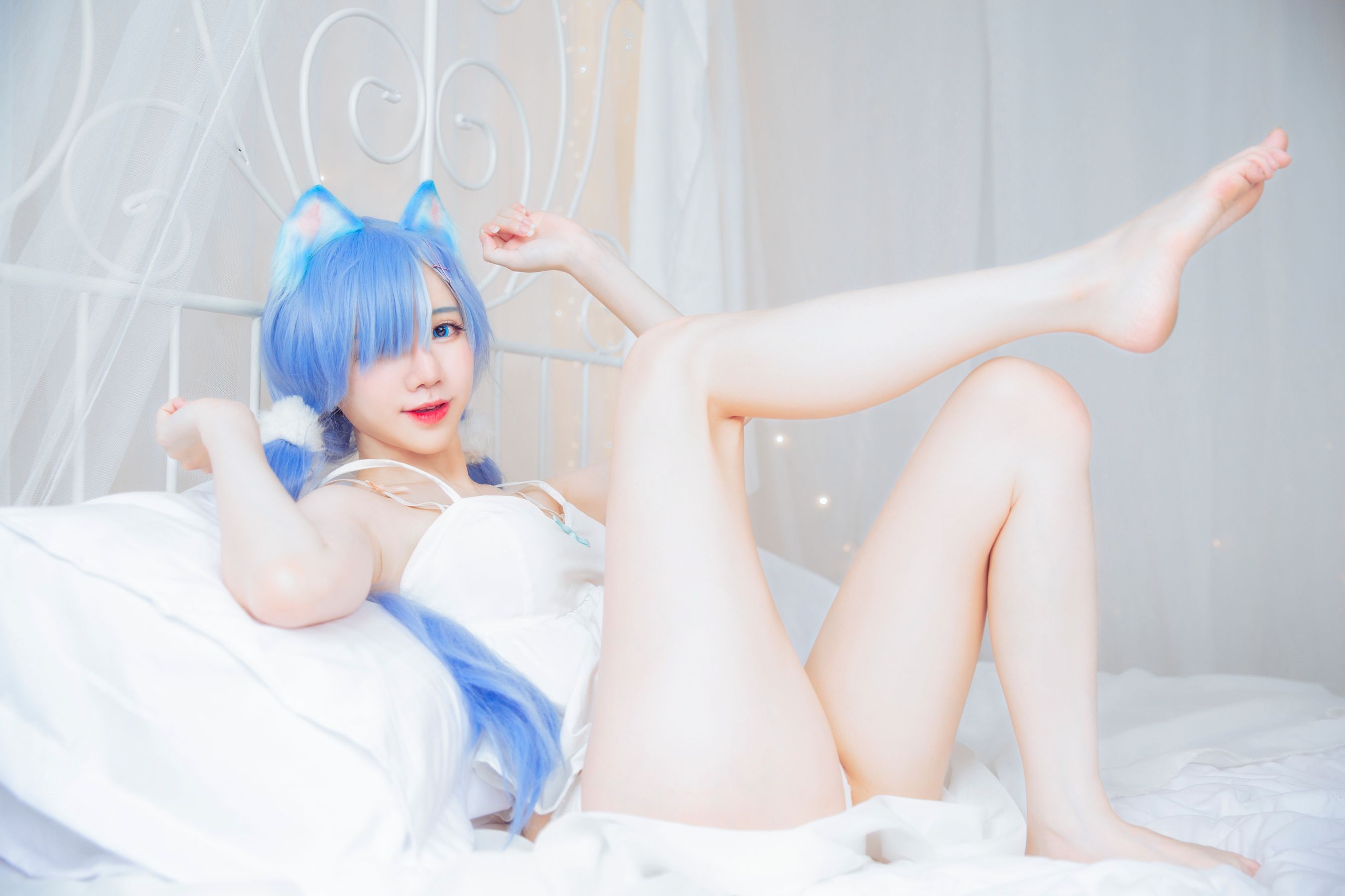 [网红COS] Sally Dorasnow - Rem White Kitty