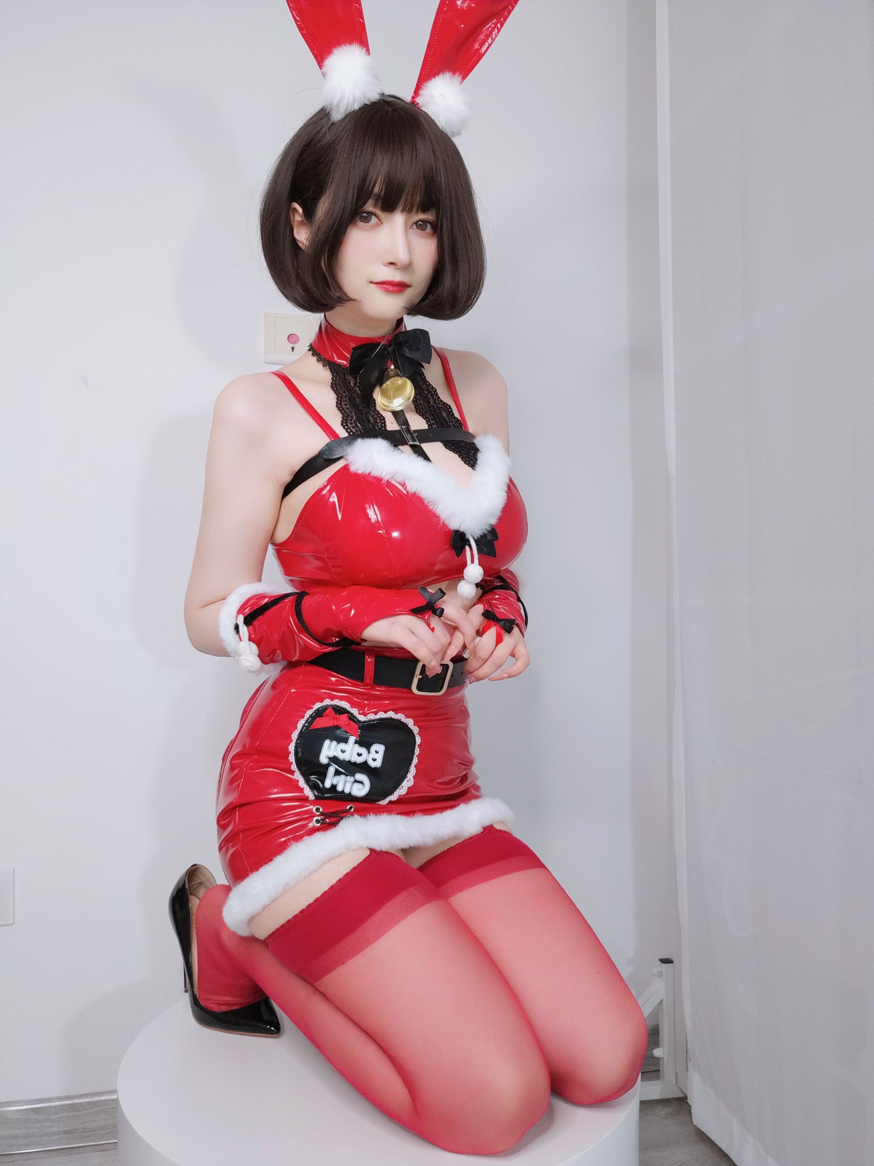 [福利COS] Coser小姐姐白银 - Christmas Bunny