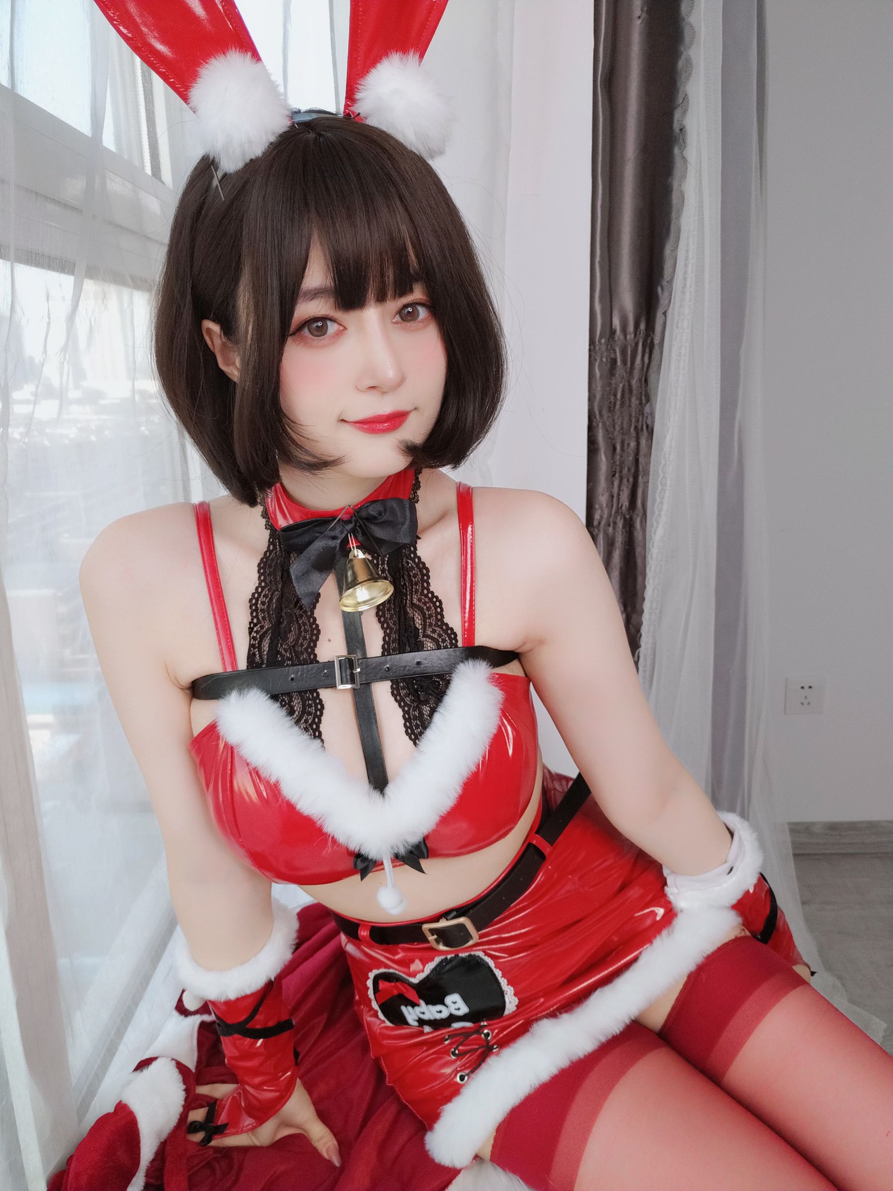 [福利COS] Coser小姐姐白银 - Christmas Bunny