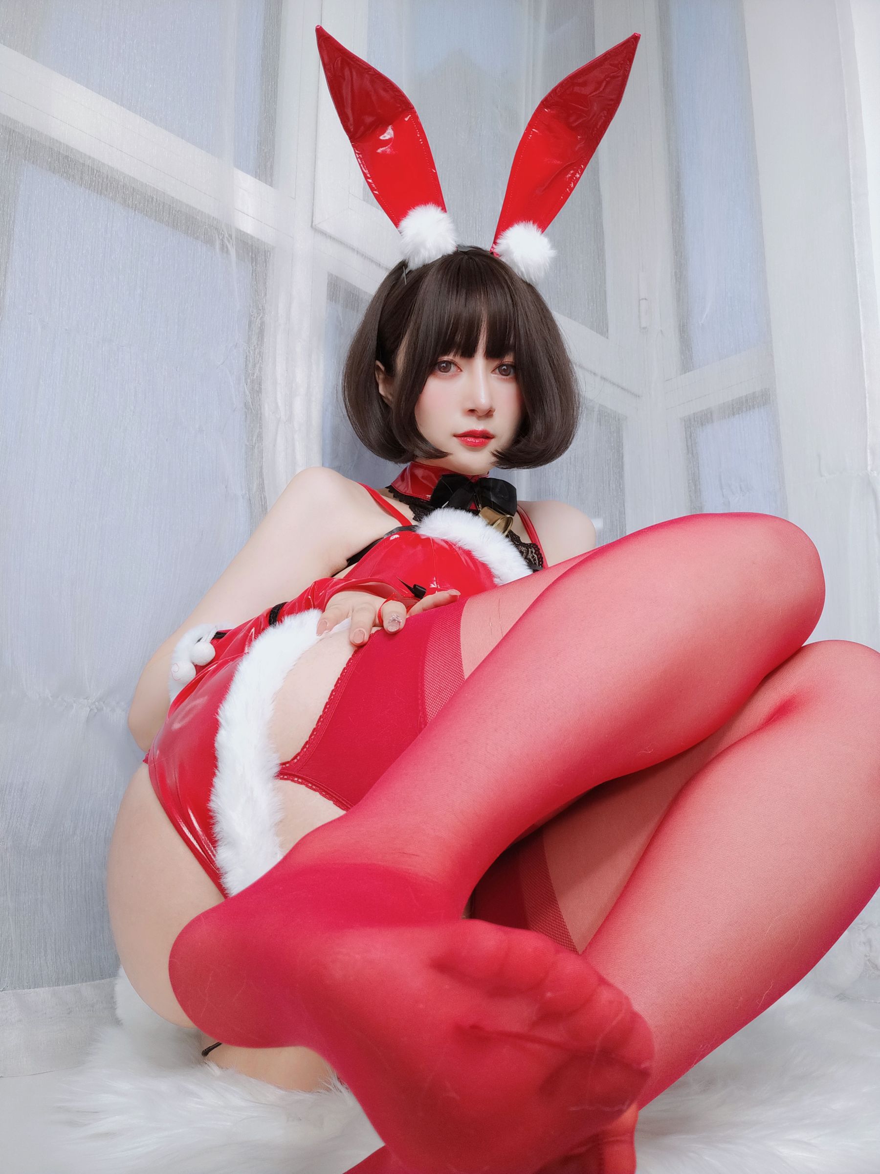 [福利COS] Coser小姐姐白银 - Christmas Bunny