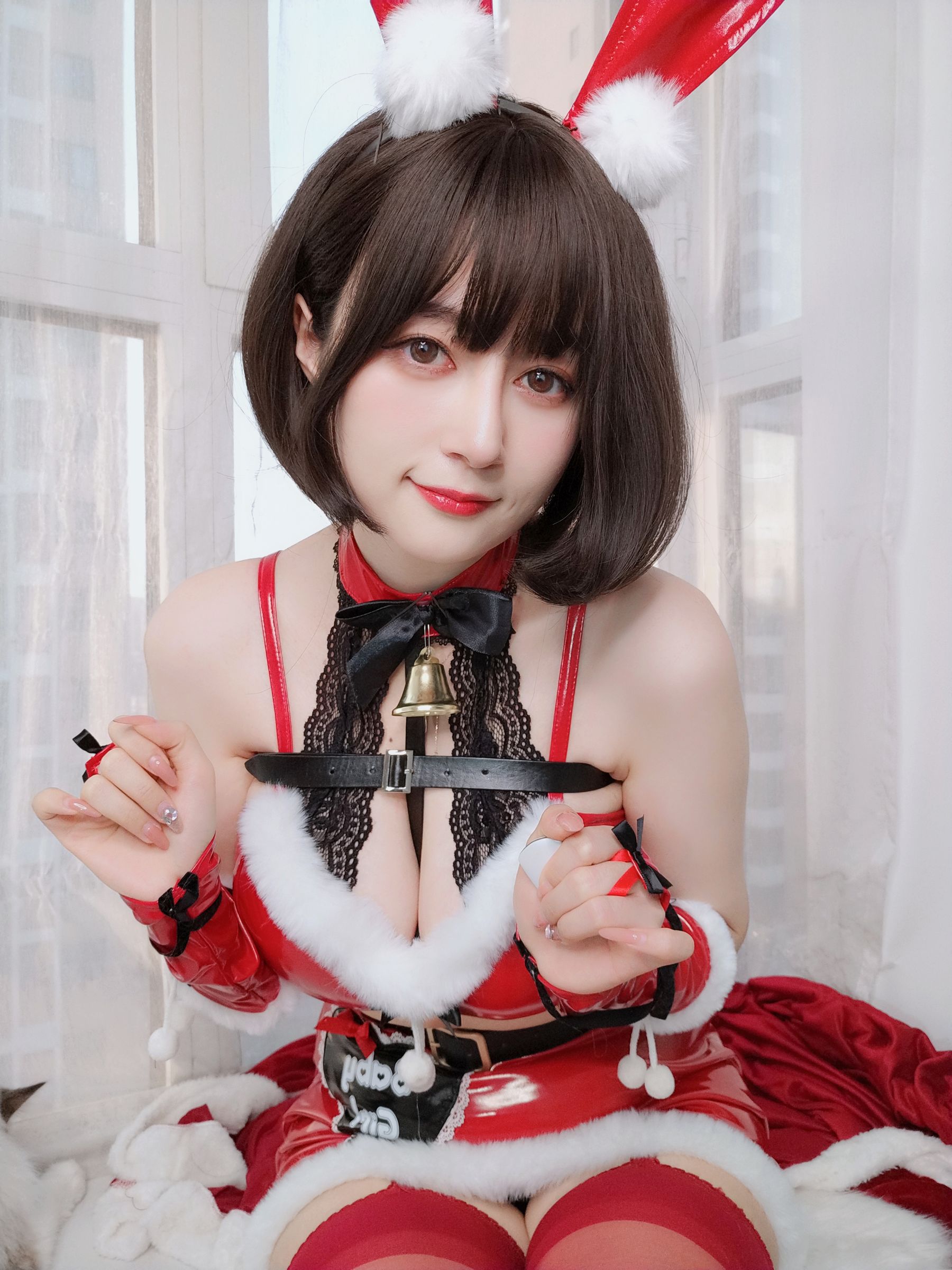 [福利COS] Coser小姐姐白银 - Christmas Bunny