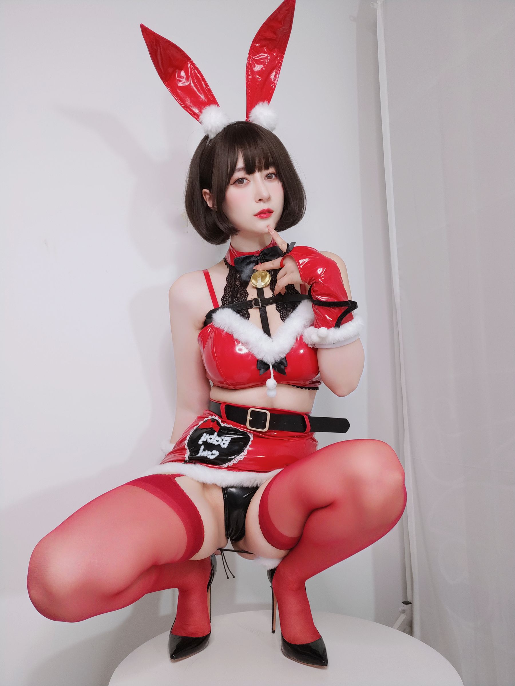 [福利COS] Coser小姐姐白银 - Christmas Bunny