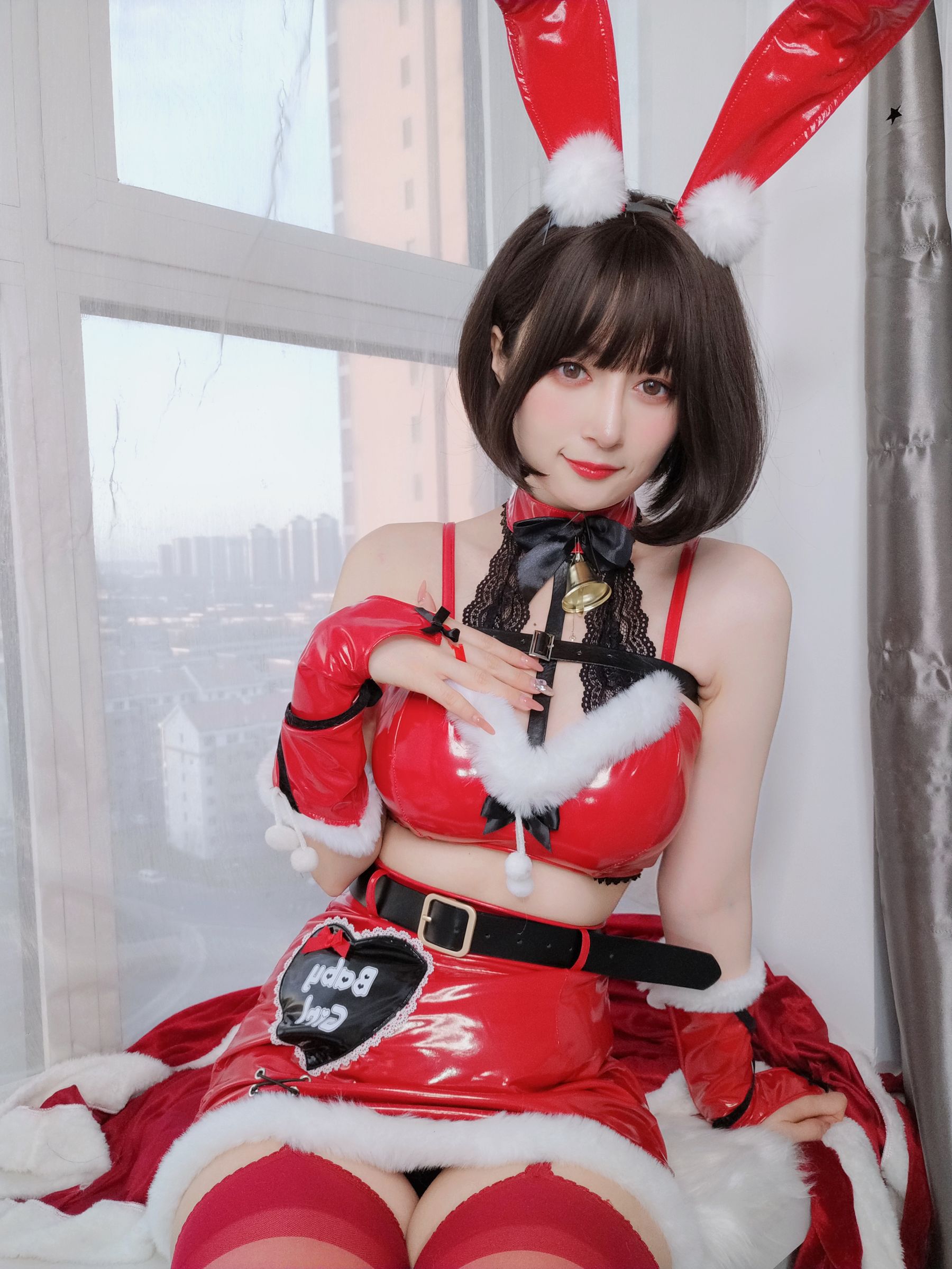 [福利COS] Coser小姐姐白银 - Christmas Bunny