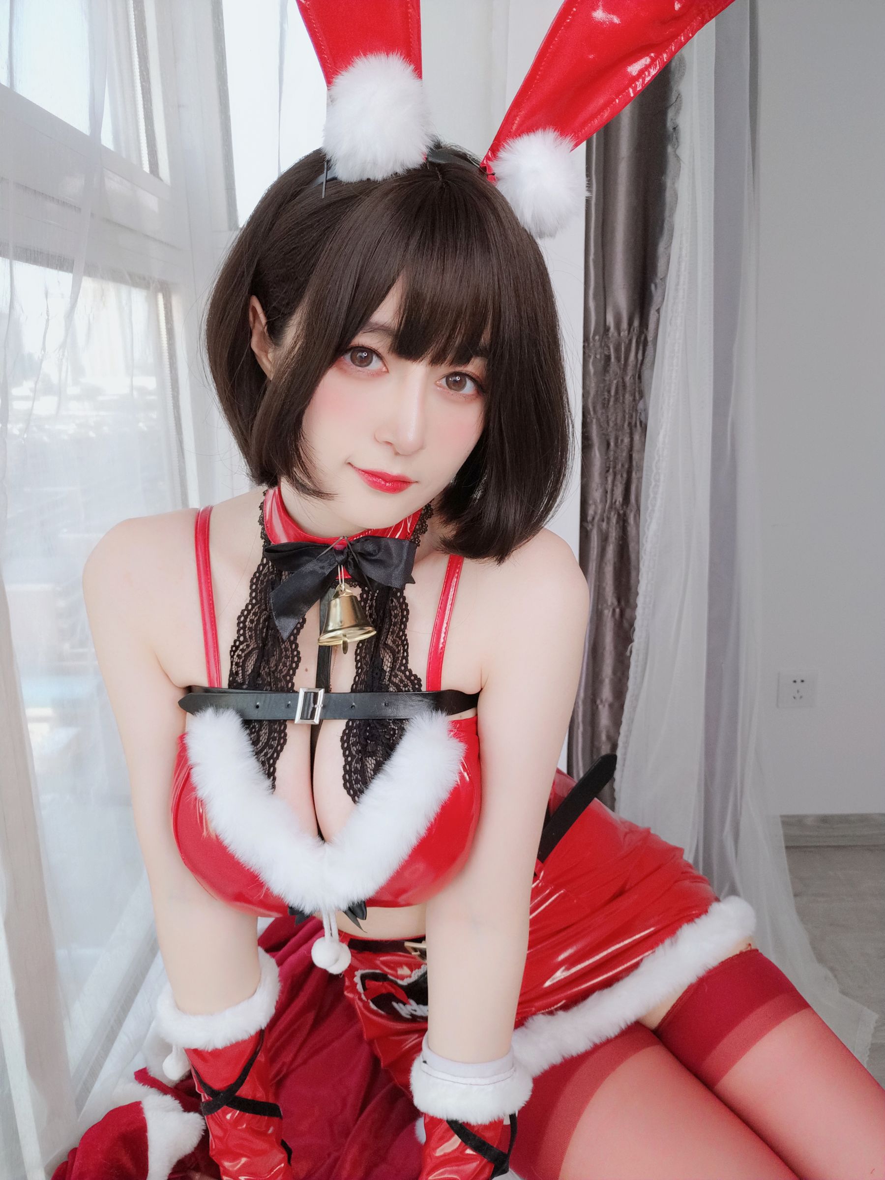 [福利COS] Coser小姐姐白银 - Christmas Bunny